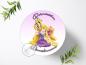 Preview: Prinzessin Rapunzel mit Wunschname, Tortenaufleger Ø 20cm, 0302z